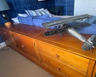 PB Teen Ultimate Platform Bed & Drawer Cabinet Set. Queen Size bed.  