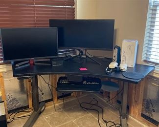 Uplift desk and computer monitors