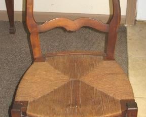 Walnut rocking chair with rush seat