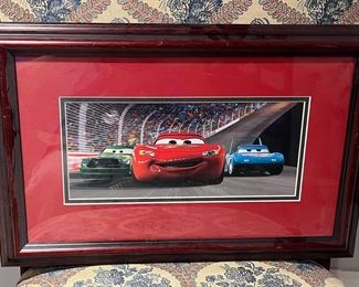 Disney "Pixar Movie Cars" Geclee on Canvas, Framed