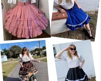 Vintage Circle Skirts from 1970's and petticoats