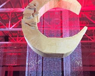 Large Moon Prop- 6't x 6'w- can be hung or sits on the floor- wood & foam fabrication