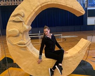 Large Moon Prop- 6't x 6'w- can be hung or sits on the floor- wood & foam fabrication