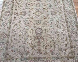 Area Rug In Tan, Gold And Green Shades