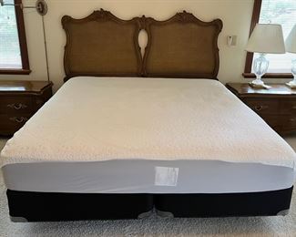 King Size Wooden Bedframe, Mattress, Box Spring