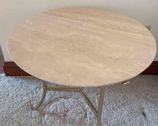 Marble Top Table With Brass Base