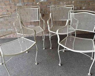 Matching Iron Patio Chairs Painted CreamColored