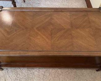 Mid Century Drexel Solid Wood Coffee Table On Casters