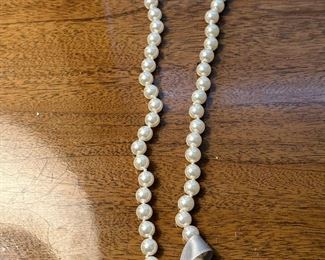 Pearl Strands, Imitation Pearls, Sterling Charm And Quartz Watch