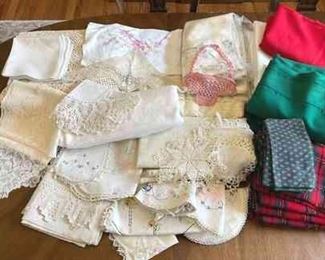 Table Linen Collection Hand Embroidered, Lace,  Christmas