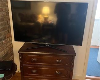 antique chest and TV