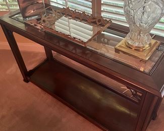 Lovely glass and wood table