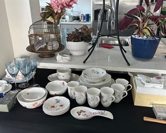 Beautiful birdbath came Joy’s Design Shop in Melbourne Beach,  Butterfly Meadow china