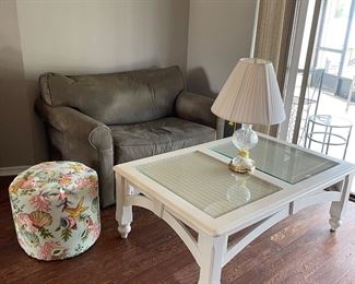 Chair folds out to twin bed. 