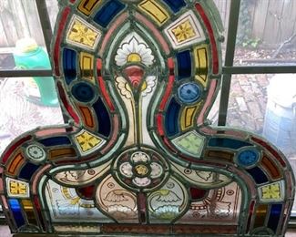 pretty old stained glass piece