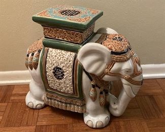vintage elephant plant stand / stool