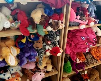 OVER 100 THOUSAND BEANIE BABIES, BUDDIES, FLUFFIES, AND MORE, SMALL BEANIES $2. LARGE $5