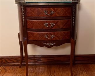 Vintage Louis XV Style D-shaped Three-drawer Table C. Early-Mid-20th Century