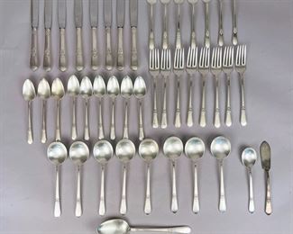 Set Of Adoration 1939 Silverplate Flatware Grille Set Service For Eight