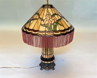 Tiffany Style Stained Glass Table Lamp And Shade, Modern