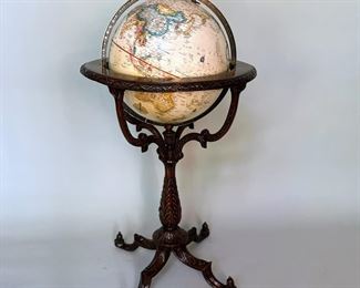 Contemporary Globe On Carved Stand In The Neoclassical Style