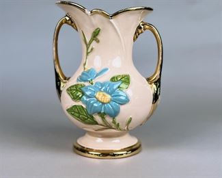 Vintage USA Hull Art Pottery Two Handled Vase, C. Mid-20th Century