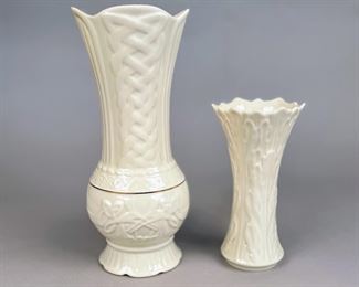 Belleek And Lenox Vases, C. Mid-late 20th Century