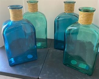 Gorgeous Blue And Green Handmade Glassware