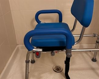 This shower chair slides and swivels!