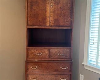 Burled wood chest console combo