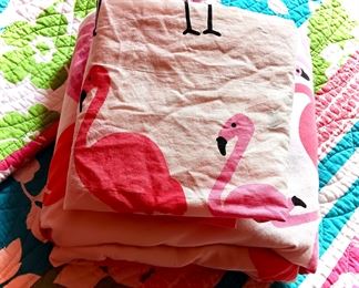 Queen Flamingo Sheets 