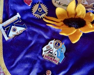 Lions Club Vest with Pins from Different Countries and States 