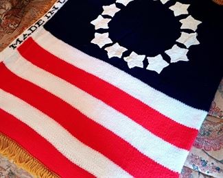 Handmade by Gladys Flag Blanket 