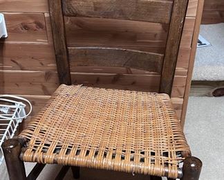Wood rattan chair