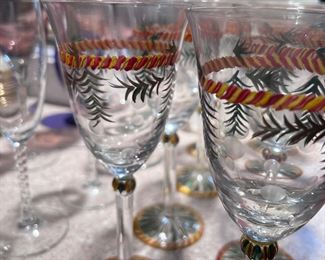 Painted holiday wineglasses