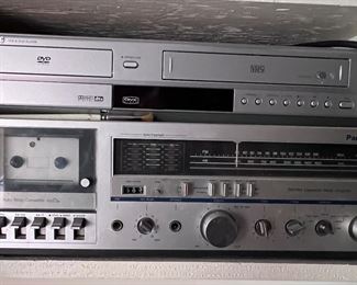 Samsung DVD/VHS player and Panasonic cassette deck