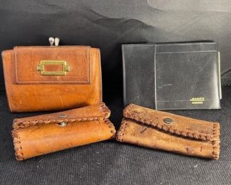 Vintage cowhide wallets and key holders