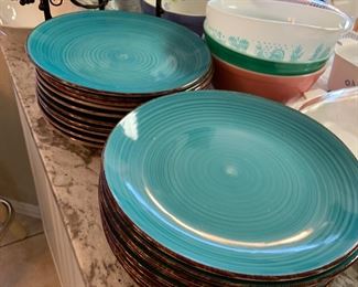 Royal Norfolk turquoise blue swirl plates