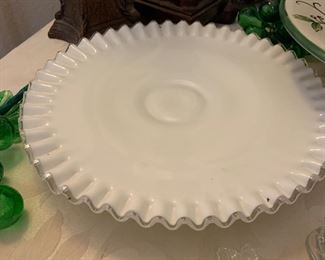 Fenton white ruffle cake plate