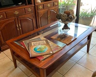 wood and glass coffee table