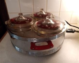 MCM Rare Pyrex and Holder You Dont See Often