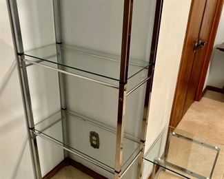 Chrome and glass shelving