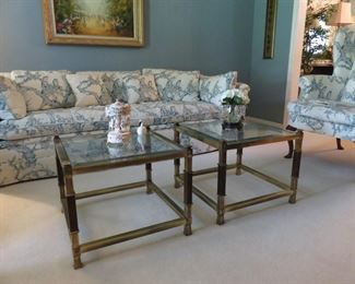 Fonciere Brass/glass coffee tables. Purchased at Greenville, GA Galleries