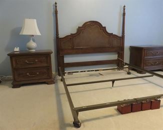 Henredon headboard with frame - queen size  with 2 nightstands and triple dresser (9 drawers) with mirror