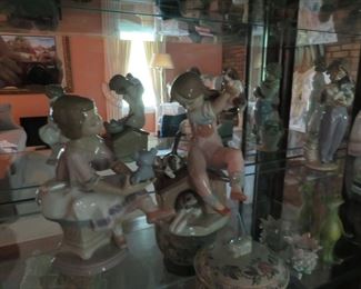 Lladro figurines - Basket of Love - 1984; Let's Play; My Best Friend (limited edition); Ten & Growing; Don't Forget Me; Picture Perfect;; All Aboard