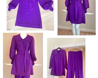 Vintage Purple 1970s  Pant Suit 