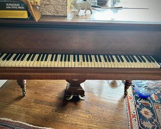 Antique c. 1900 Pleyel grand piano, brought over from France. (Pleyel was Chopin’s preferred piano brand.)