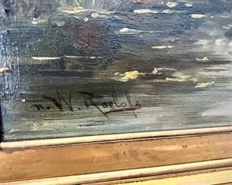 Authenticated painting by Dutch artist Willem Roelofs (1822-1897) of Hague School period