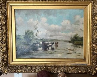 Authenticated painting by Dutch artist Willem Roelofs (1822-1897) of Hague School period