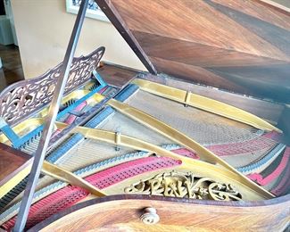Antique c. 1900 Pleyel grand piano, brought over from France. (Pleyel was Chopin’s preferred piano brand.)